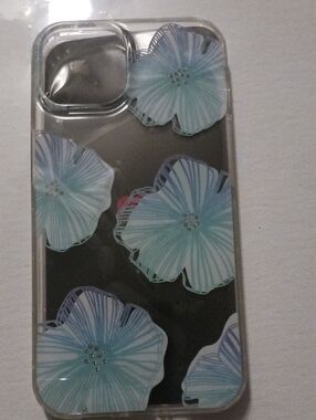 Clear Floral Phone Case with Blue Flowers - Compatible iPhone Case